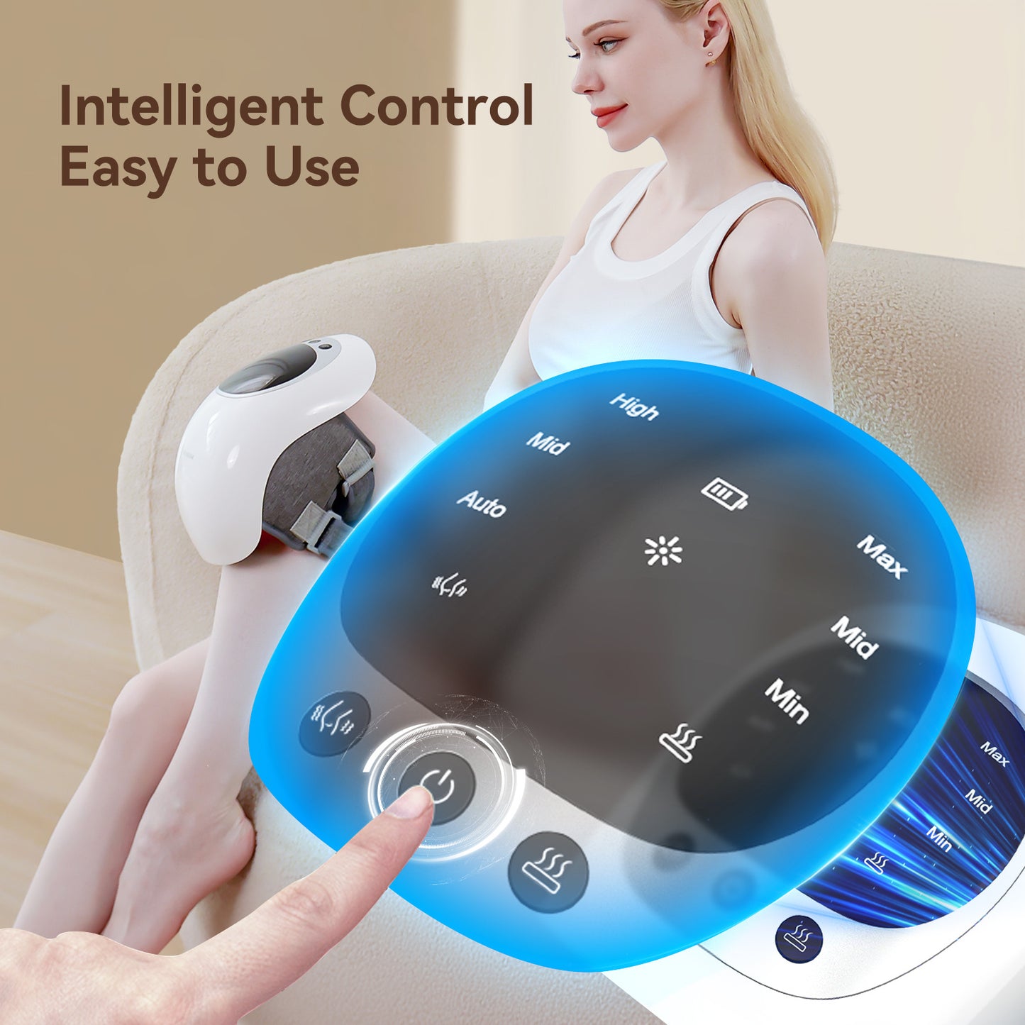 Wireless Knee Massager with Heat, Vibration & LED Therapy
