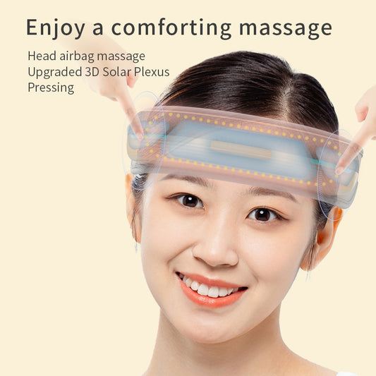 Foldable Heated Head Massager With Air Compression, Music & USB Charging, Portable & Relaxing