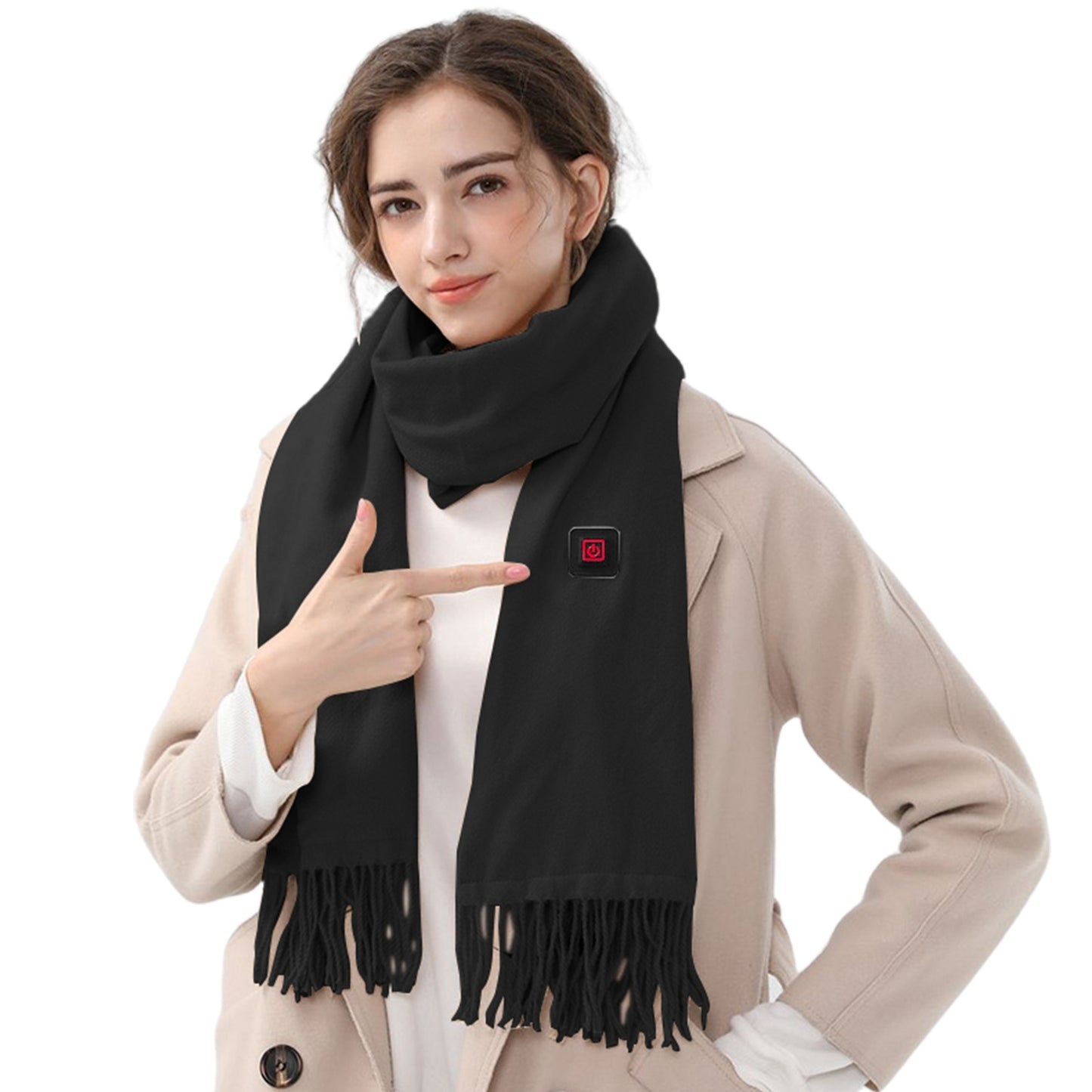 Electric Heated Winter Scarf – USB Rechargeable Neck Wrap with 3 Heating Modes | Unisex Heated Shawl for Outdoor Cycling, Skiing & Skating