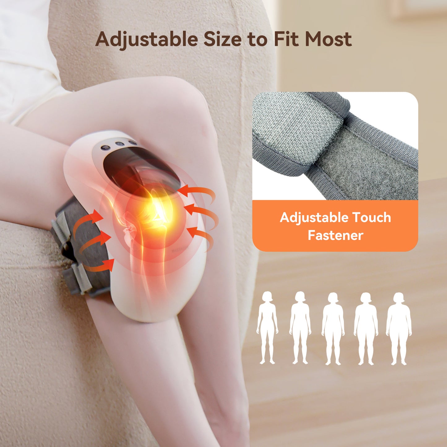 Wireless Knee Massager with Heat, Vibration & LED Therapy