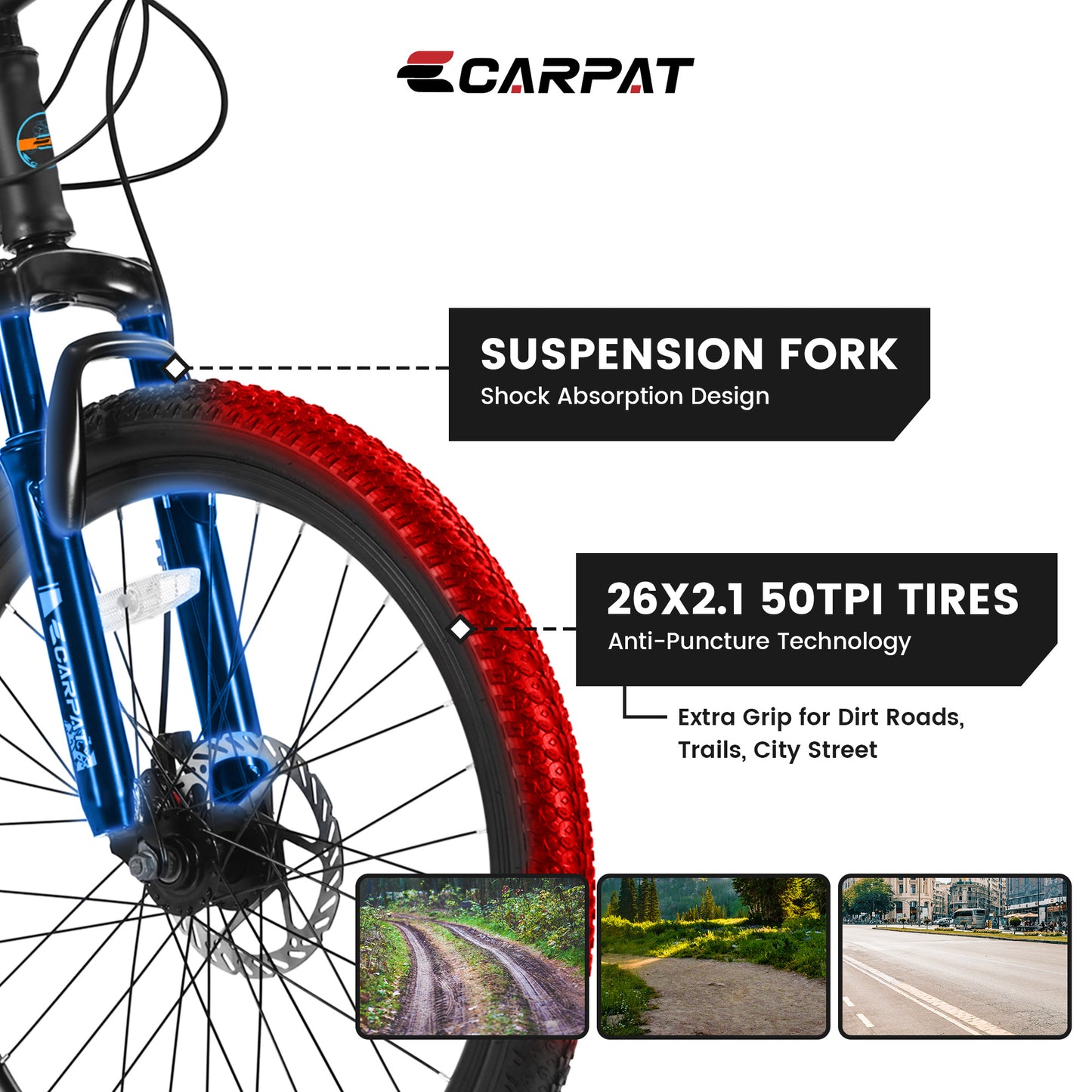 Bicycle S26102 Black-Blue | 26-Inch Mountain Bike