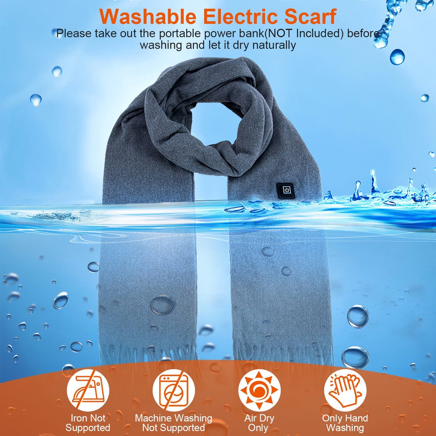 Electric Heated Winter Scarf – USB Rechargeable Neck Wrap with 3 Heating Modes | Unisex Heated Shawl for Outdoor Cycling, Skiing & Skating