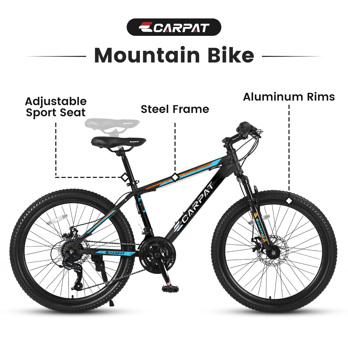 Bicycle S26102 Black-Blue | 26-Inch Mountain Bike
