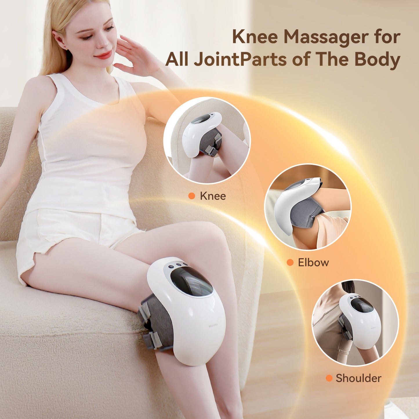 Wireless Knee Massager with Heat, Vibration & LED Therapy