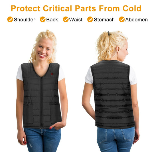 USB Heated Vest with 10 Heating Pads – Adjustable Electric Jacket for Men & Women.