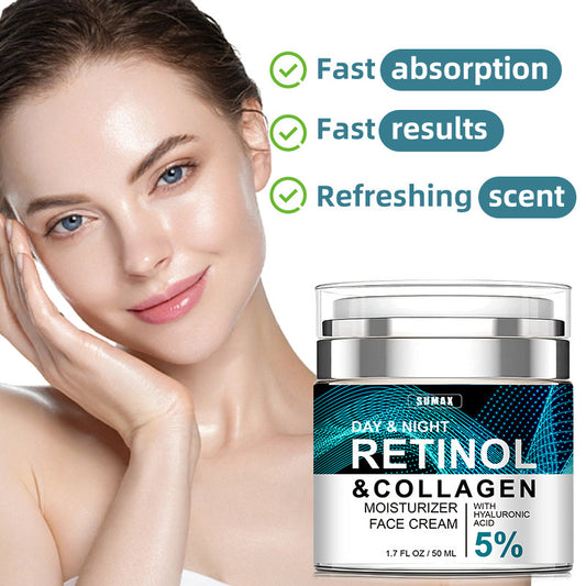 Advanced Retinol Collagen Cream For Face With 5 Hyaluronic Acid Anti-Aging Cream Anti Wrinkle Reduce Fine Lines Lifting And Firming Cream 24-Hour Facial Care Suitable For All Skin Types