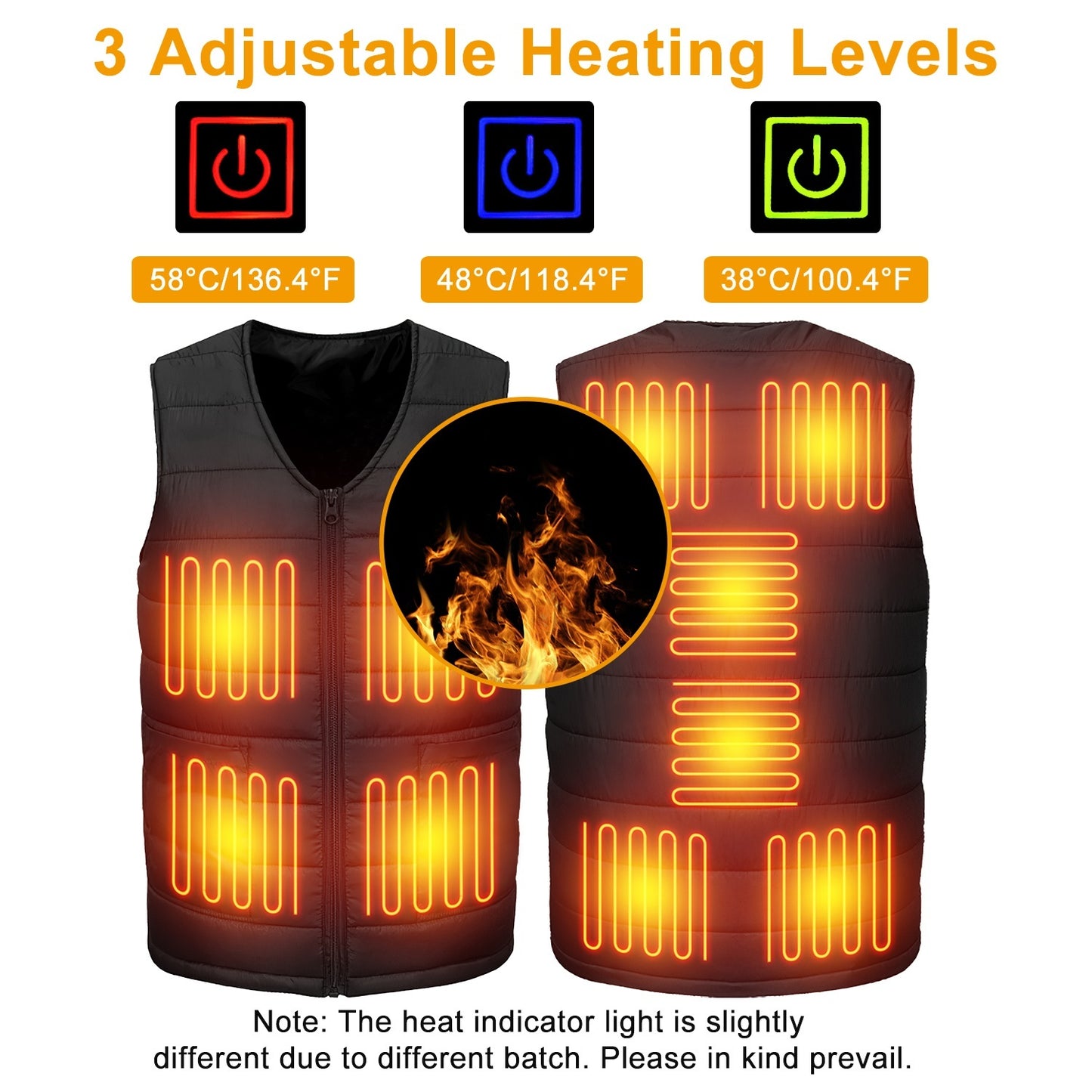 USB Heated Vest with 10 Heating Pads – Adjustable Electric Jacket for Men & Women.