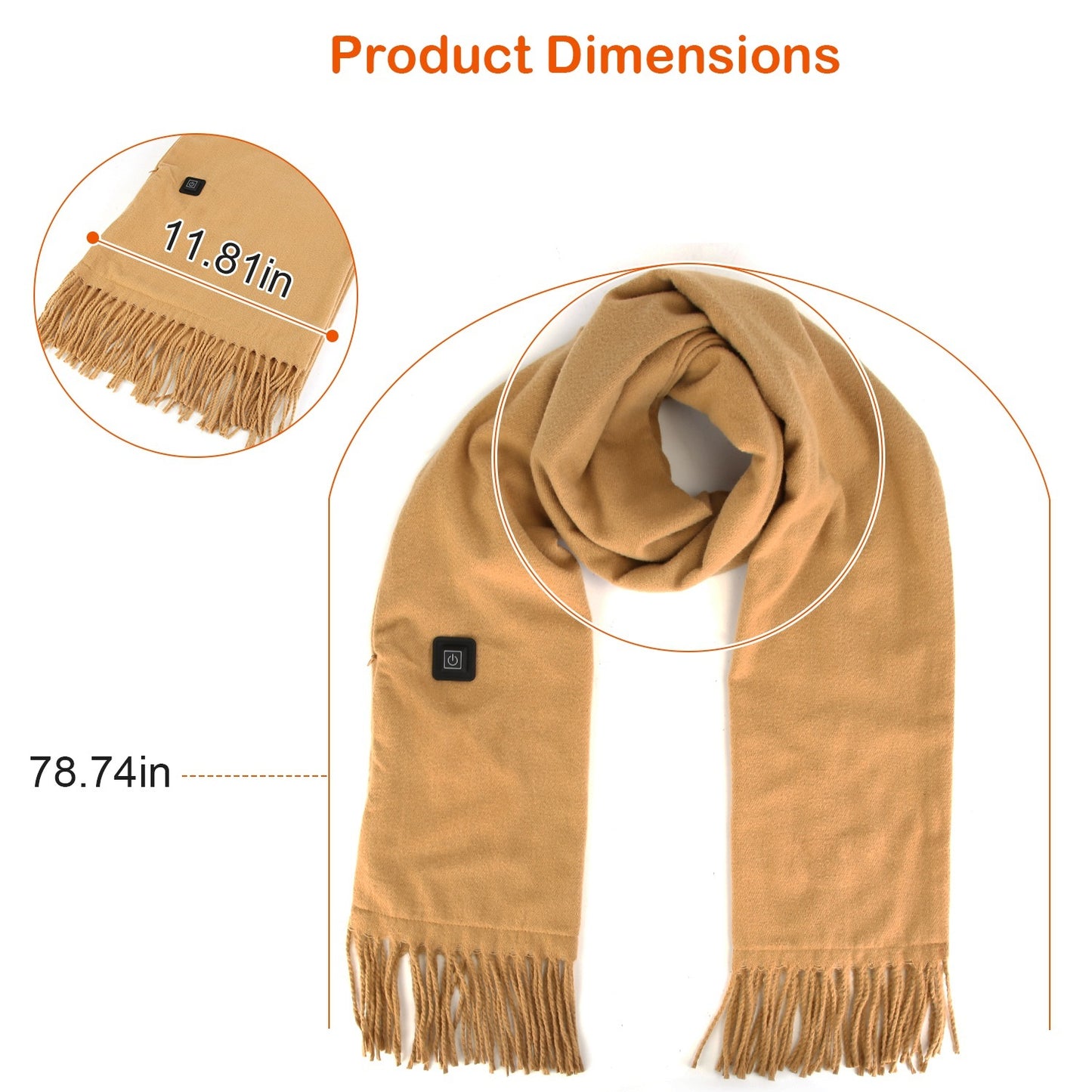 Electric Heated Winter Scarf – USB Rechargeable Neck Wrap with 3 Heating Modes | Unisex Heated Shawl for Outdoor Cycling, Skiing & Skating