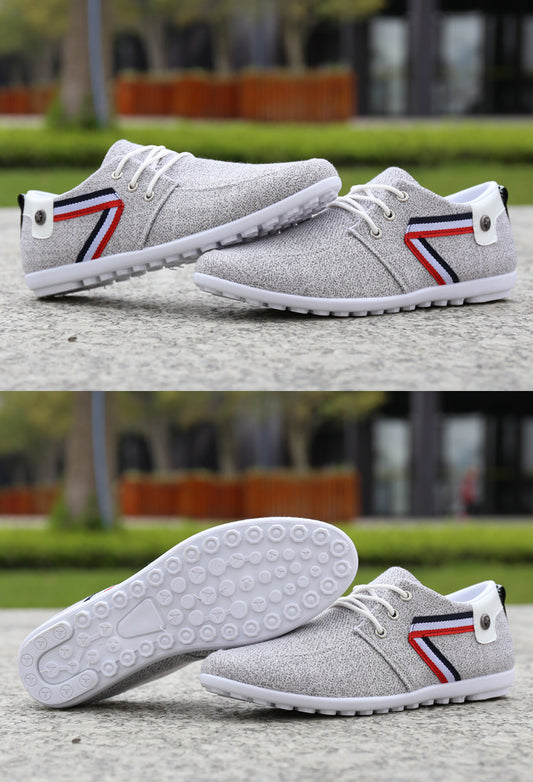 Chaussures en toile à semelle souple pour homme, chaussures de sport et de loisirs en tissu ancien de Pékin, chaussures à pois