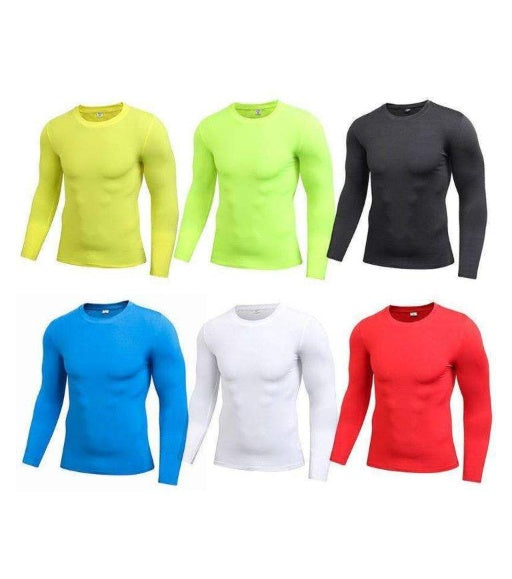 Men’s Blank Long Sleeve Compression Top – Athletic Base Layer Shirt for Training & Sports