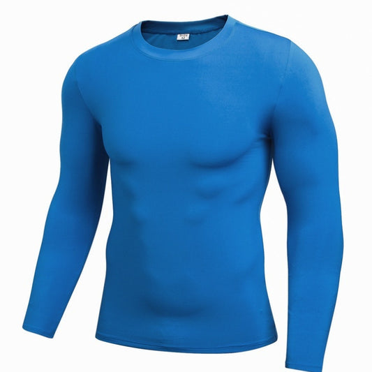Men’s Blank Long Sleeve Compression Top – Athletic Base Layer Shirt for Training & Sports