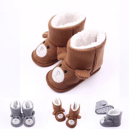 Vente en gros automne hiver nouveau ours tricot plus chaussures pour bébé, chaussures pour tout-petits, chaussures pour bébé, bottes 1734