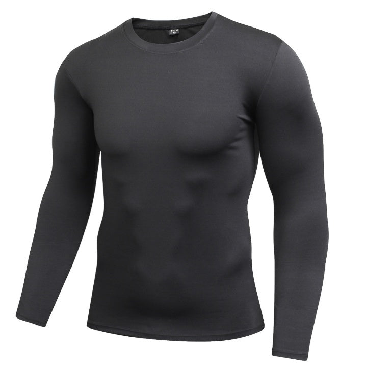 Men’s Blank Long Sleeve Compression Top – Athletic Base Layer Shirt for Training & Sports