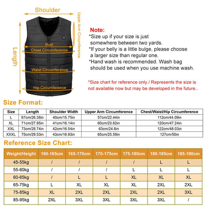 USB Heated Vest with 10 Heating Pads – Adjustable Electric Jacket for Men & Women.