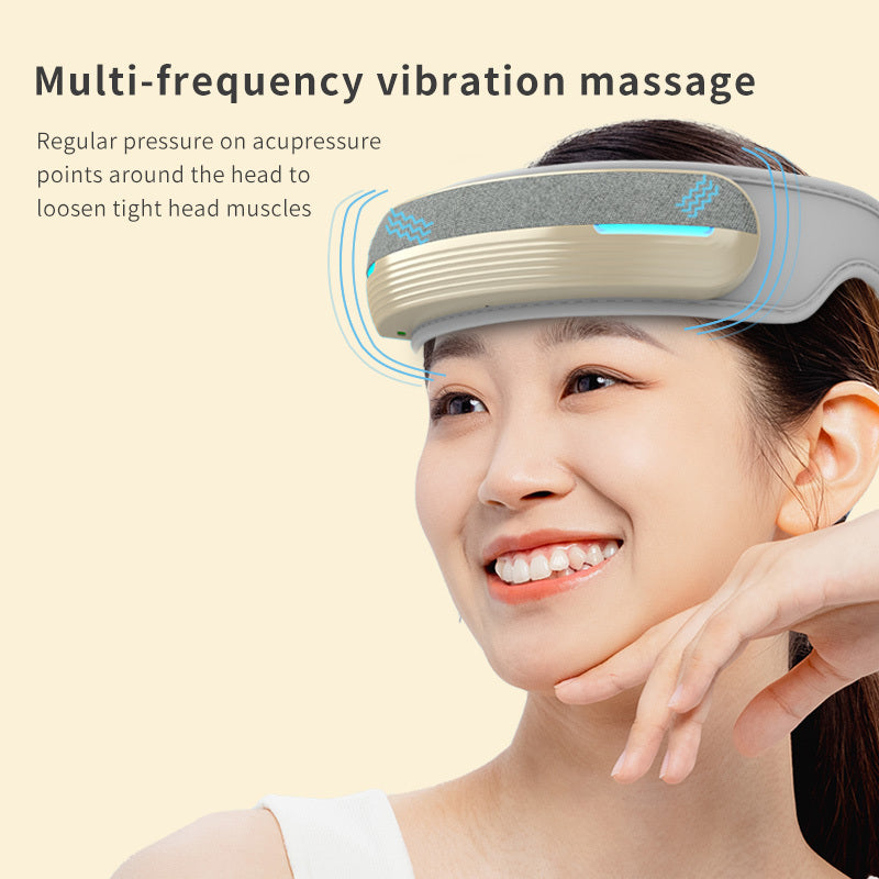 Foldable Heated Head Massager With Air Compression, Music & USB Charging, Portable & Relaxing