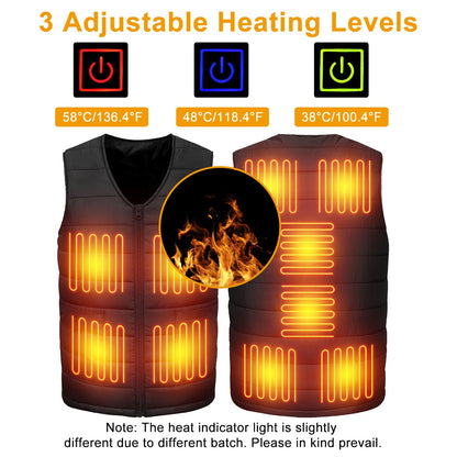 USB Heated Vest with 10 Heating Pads – Adjustable Electric Jacket for Men & Women.