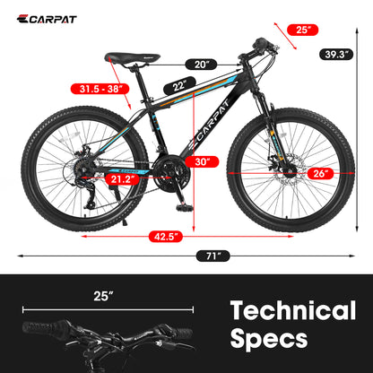Bicycle S26102 Black-Blue | 26-Inch Mountain Bike